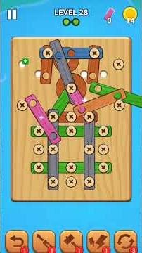 Wood Screw Puzzle – Stage 28 / Level 28 Solution | Easy Trick #WoodScrewPuzzle #PuzzleGame #Shorts