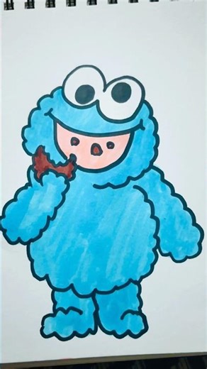 Cute cookie 🍪 monster drawing #drawing4kids #art #drawingtutorials #trendingshorts #drawing4kids