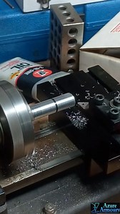 Latches and catches and buttons galore. Building more bits for helmets and other armor parts to come soon. #azurearmoury #metalfabrication #Sherline #lathe #steel | Azure Armoury