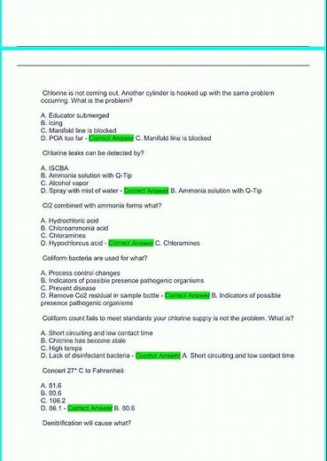 WasteWater Operator class C exam practice review Questions and Correct Answers Guaranteed A video