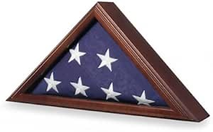 Capitol Flag Display Case - Flag Case - Oak Finish, Veteran Memorial