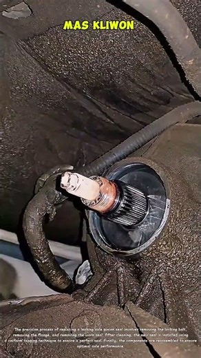 The mechanic replaced the pinion seal on the car axle