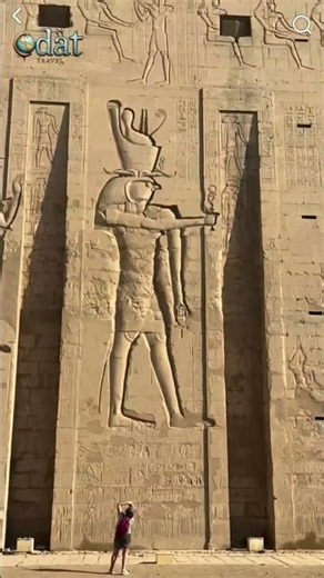 Relief Carvings of Horus Carved at the Temple of Edfu #relief #carving #horus #deity #Temple #egypt
