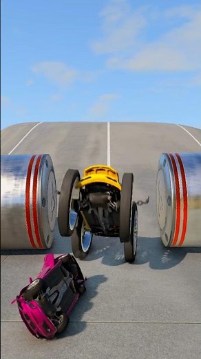 Big & Small Cars vs Hydraulic Crush BeamNG.Drive