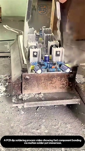 Precision Process for Perfectly Securing Board Components with Dip Soldering #worker #process