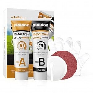 10mins Metal Repair Epoxy, Metal Welding Epoxy Glue Heavy Duty, Quick-Setting Liquid Weld for Metal, Heat-Resistant Metal Repair Glue, Metal to Metal Strongest Epoxy Glue,3.5oz, 2 Part