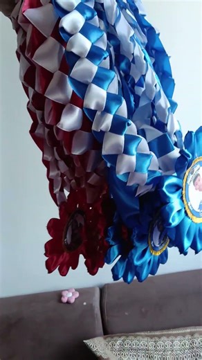 graduation gatland Lei's done #garland #garlandmaking #satinribbon #braided
