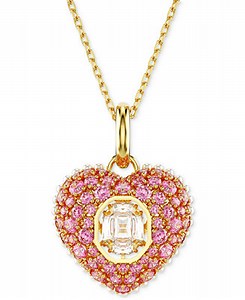 Swarovski Gold-Tone Hyperbola Pendant Octagon Cut Necklace, 15"   2-3/4" extender - Macy's