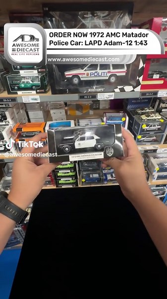 🚨 Back to the iconic LAPD era! Own a piece of television and automotive history with the 1972 AMC Matador Police Car: LAPD Adam-12 in 1:43 scale. Perfectly detailed for true collectors — a tribute to one of the most recognizable patrol cars of the 70s. 🛒 ORDER NOW at awesomediecast.com #DiecastCollectors #Adam12 #LAPD #AMCmatador #DiecastCars #CollectibleCars #IconicReplicas #ModelCars #1of43 #VintagePoliceCar #AwesomeDiecast