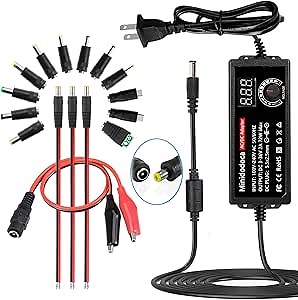 72W Power Supply Adjustable DC 3V ~ 36V Variable Universal Switching AC/DC Adapter AC to DC Converter with LED Voltage Display and 16 Tips, for 3V to 36V Household Electronics - 2000mA Max