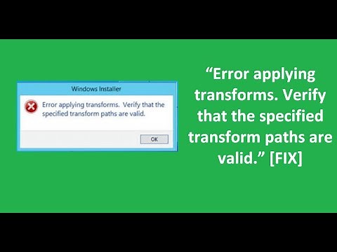 “Error applying transforms. Verify that the specified transform paths are valid.” [FIX]