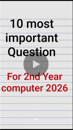 Second Year most important 10 Short Question for 2026#guess papar 12 class computer Sindh board