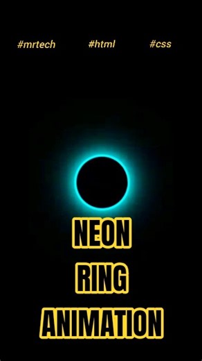 ✨How to Create Neon Ring Pulse Animation using HTML & CSS | No JavaScript ✨#coding #shorts
