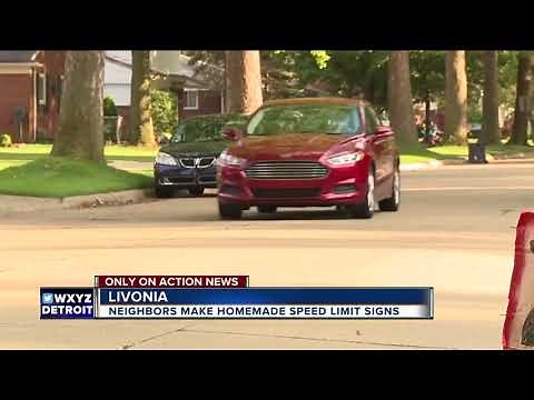 Homemade speed limit signs in Livonia