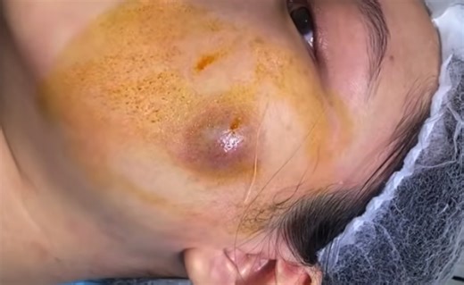 Large Cyst on Face Incision and Drainage