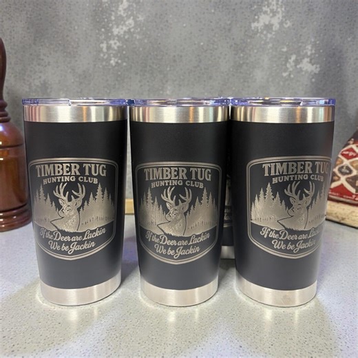 Timber Tug Hunting Club 20oz Laser Engraved Tumbler, Black Stainless Steel Cup, Hunting Club Gift, Adult Humor Drinkware Deer Hunting Cup - Etsy