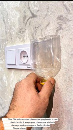 DIY Wall-Mounted Phone Charging Holder (Plastic Bottle Phone Dock)
