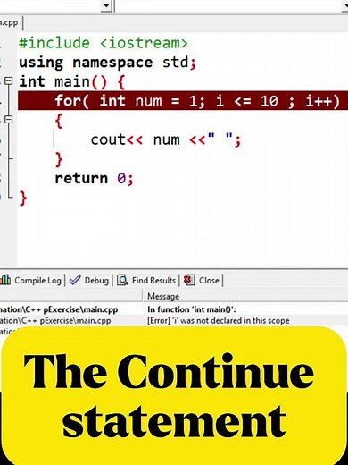 Give me just 5 minutes and talk about Continue statement| #jump statement| #C++