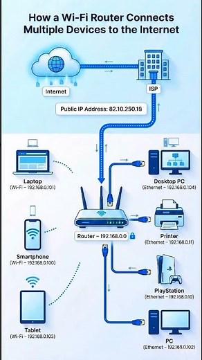 how a wifi router connect multiple devices #Shorts #wifi #computerknowledge #smartphone #tech