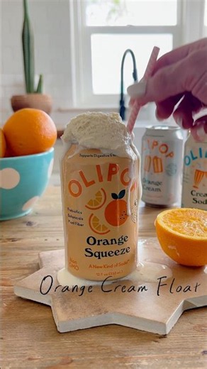 Open Can Orange 🍊 Float #easyrecipe #drink #drinkrecipe #drinks #summerdrink #orange #summer #float