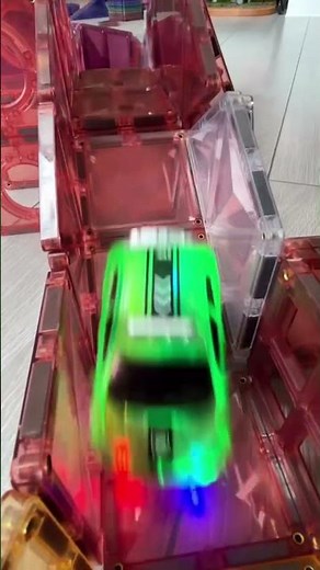 CONNETIX Magnetic Tile Car Track!🚗