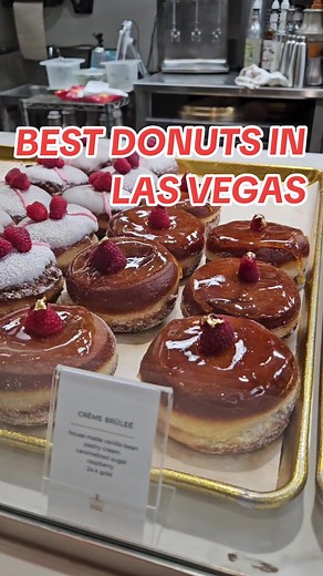 Finally tried the most famous donut shop on social media #sainthonore @Saint Honoré Doughnuts doughts in Las Vegas, Nevada. Went to the original shop. It's small and cute! #vegaseats #lasvegas #couturedoughnuts #couture #foodie #foodtok