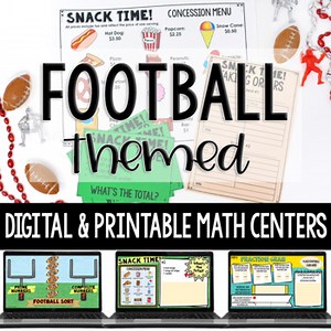 Football Math Activities - Digital Football Math Activities 4th & 5th Grade