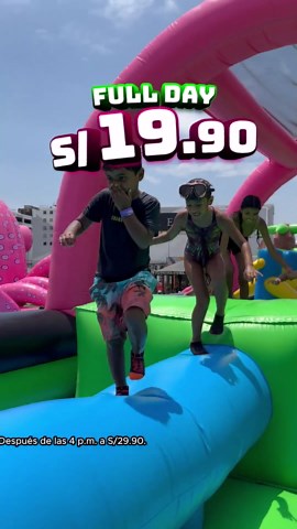 Full Day en Inflable Acuático por Solo S/. 19.90