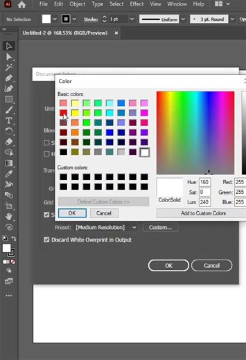 How to change a background colour in Adobe illustrator