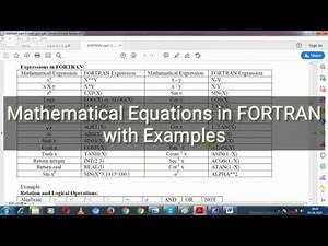 Mathematical Equations in FORTRAN | Expression in FORTRAN