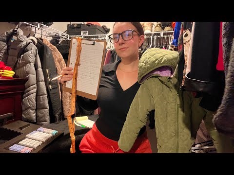 ASMR Coat Store | Measuring, Writing, Fabric, Cash Register Sounds, Soft Spoken