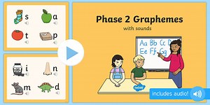 Phase 2 Graphemes PowerPoint with Sounds
