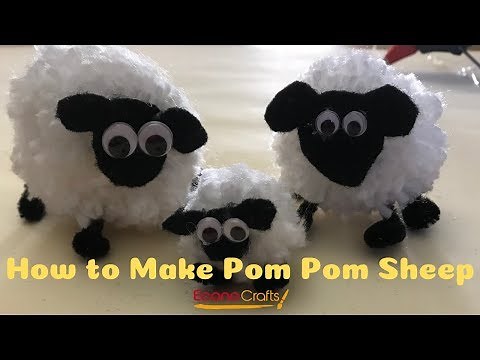How to Make Pom Pom Sheep Video - DIY Crafts by EconoCrafts