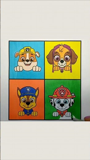 Paw Patrol Painting Video | Rubble, Skye, Chase, Marshall | Fun Art for Kids