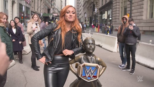 334K views · 2K reactions | Met the Fearless Girl today! She might not be so fearless in the ring with The Champ... | Becky Lynch | Facebook