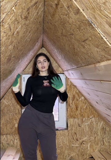 Детская комната на чердаке. Дом 12 кв м #стройка #ремон #строительство #строимдачу #строимдом