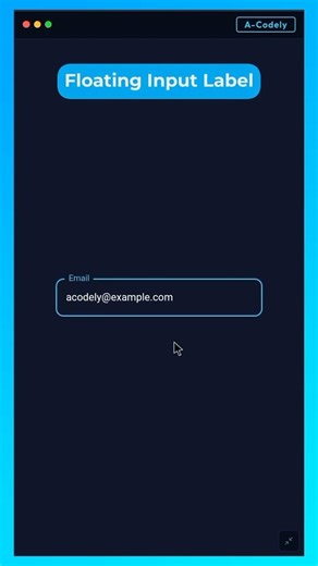 Floating Input Label 🏷️ | HTML CSS #shorts #webdevelopment #coding #programming