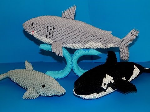 3d origami Shark tutorial part3