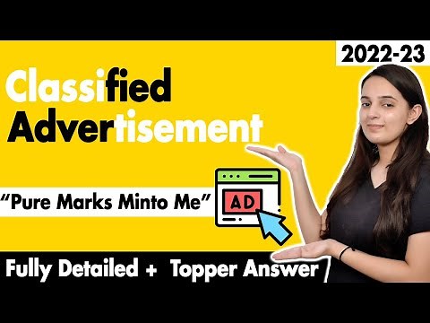 Classified Advertisements/ Advertisement Writing Class 11 | Format + Examples | Fully Detailed