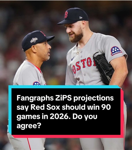 Fangraphs’ Dan Szymborski writes that the Sox “ought to eclipse 90 wins” in 2026. Do you agree? (Via @WEEI/photo: Daniel Shirey/MLB Photos via Getty Images) #redsox #boston #mlb #bostontiktok #fyp