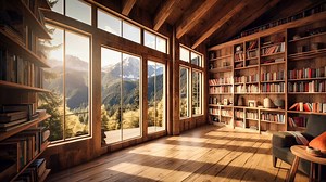 Virtual Home Office Background for Presentations and Work From Home Online Zoom Meetings With Library Bookshelf Design and Scenic Views - Etsy UK