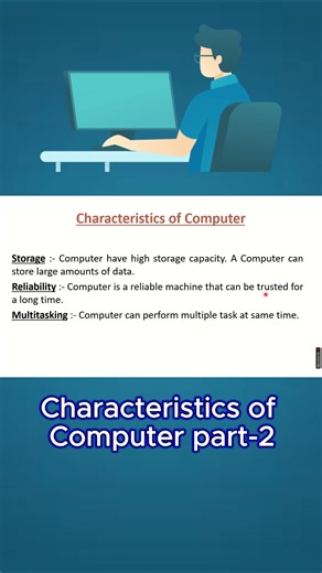 Characteristics of Computer Part-2 | Storage, Reliability & Multitasking Explained #shorts
