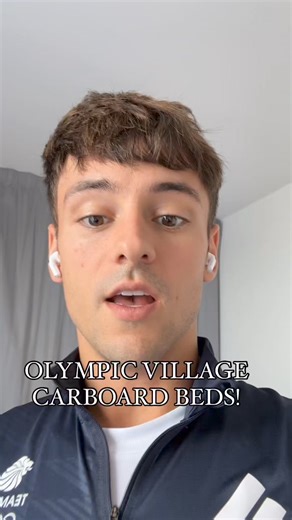 5K views | The way Olympian diver Tom Daley reviewed the beds at the Paris Olympic Village  #olympics2024 Source: Tom Daley | Fly FM | Facebook