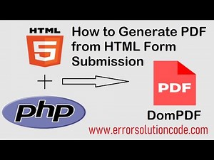 How to Generate PDF from HTML Form Submission | HTML | PHP | DomPDF
