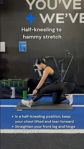 Half kneeling to hammy stretch