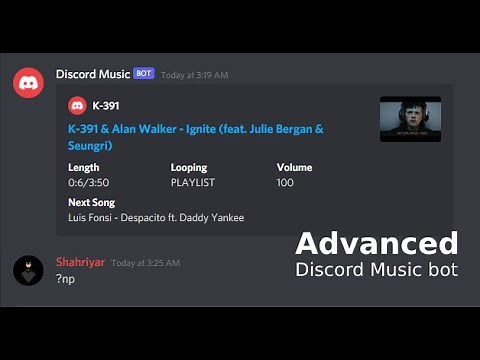 Advanced discord music bot using python and lavalink
