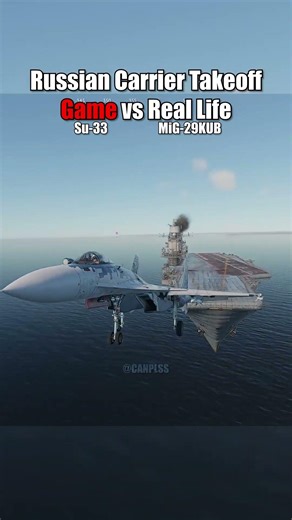 Russian Carrier Takeoff : Game vs Real Life