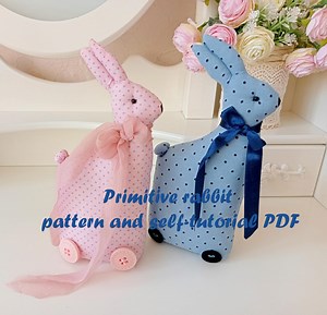 Primitive Rabbit Pattern PDF, Self Tutorial on Rag Rabbit, Download Digital Rabbit Pdf, Nursery Decor, Rabbit, Textile Rabbit, Soft Toy - Etsy