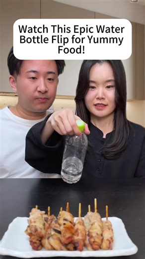 Epic Water Bottle Flip Challenge with Food