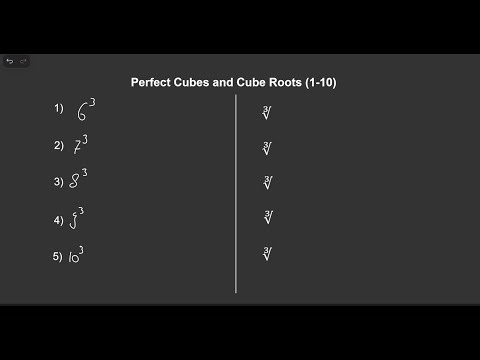 Perfect Cubes and Cube roots (1-10)